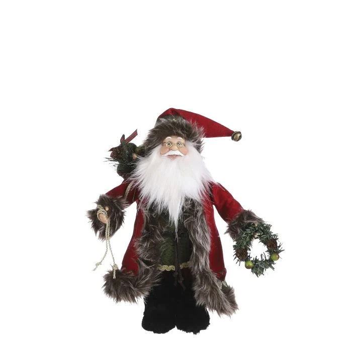Jultomten med varm kappa 30 cm hög