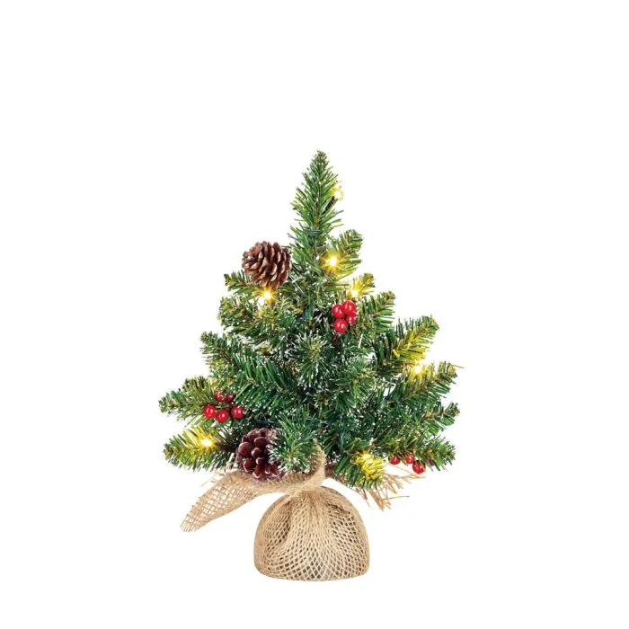 Creston julgran med kottar och ljus 30 cm högt