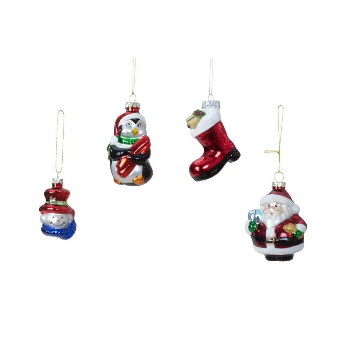 Julgranskulor Julfigurer 4-pack