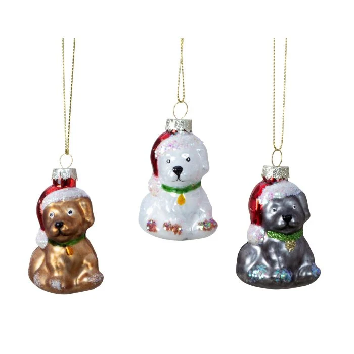Julgranskulor Julhundar 3-pack