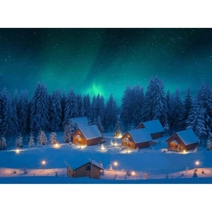 Bakgrund på canvas med norrsken