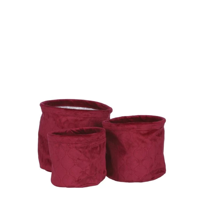 Blomkrukor i röd velour
