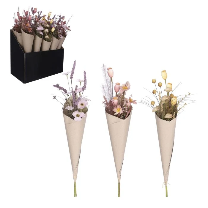 Torkad blombukett lila konstgjord 60 cm