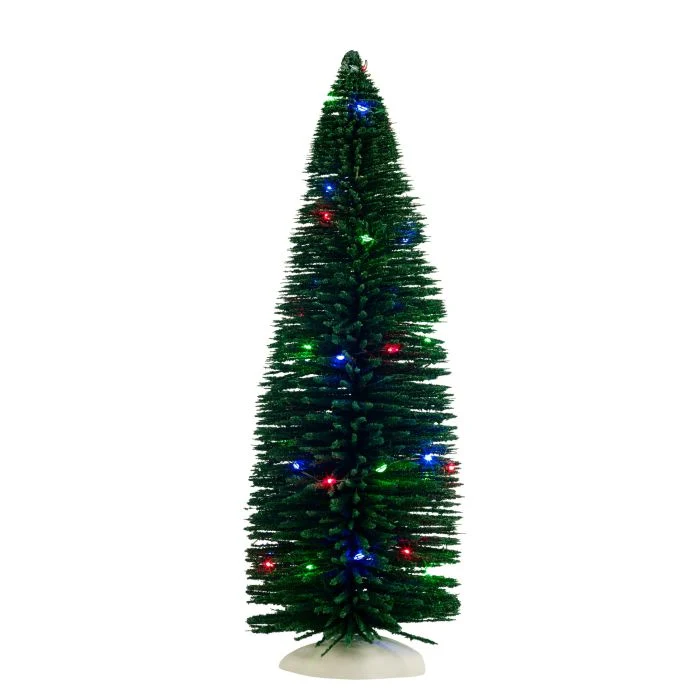 Julgran med flerfärgad ljusslinga 30 cm högt