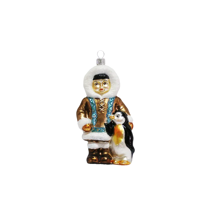 Julgranskula Inuit med pingvin