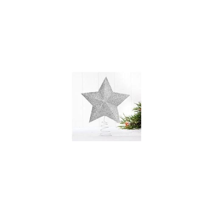 Julstjärna i silver med glitter