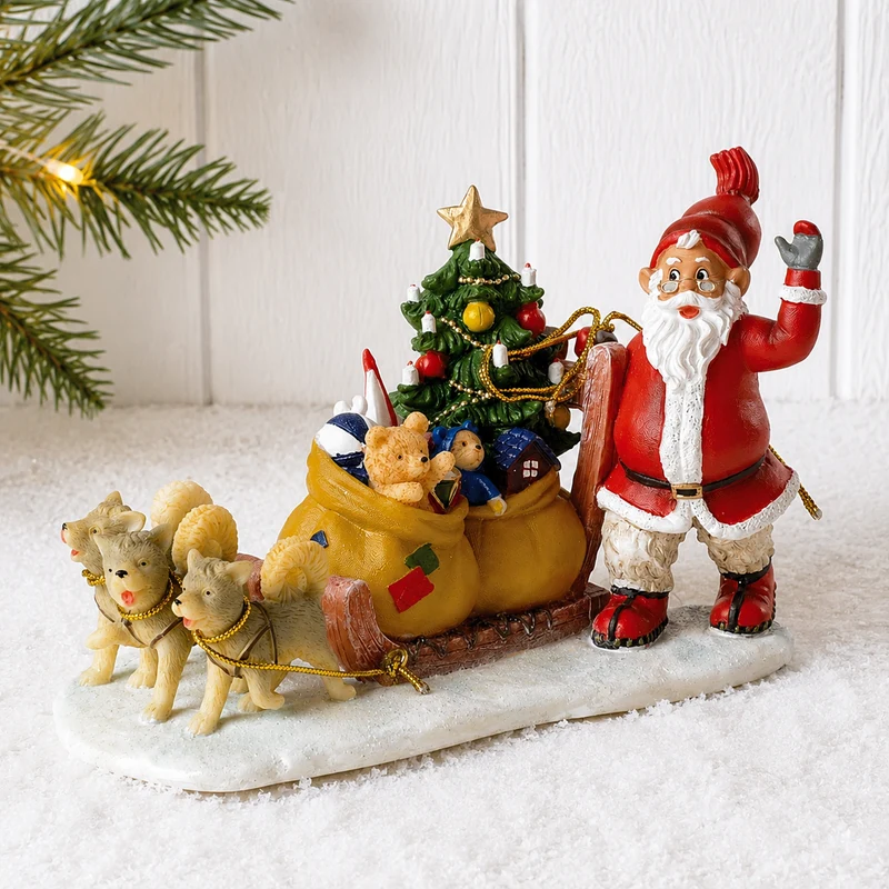 Jultomten med hundspann