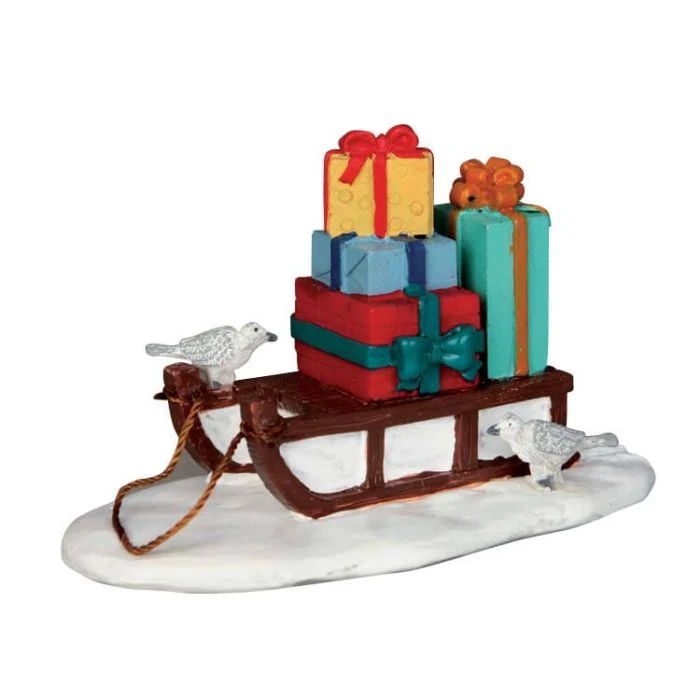Släde med julklappar