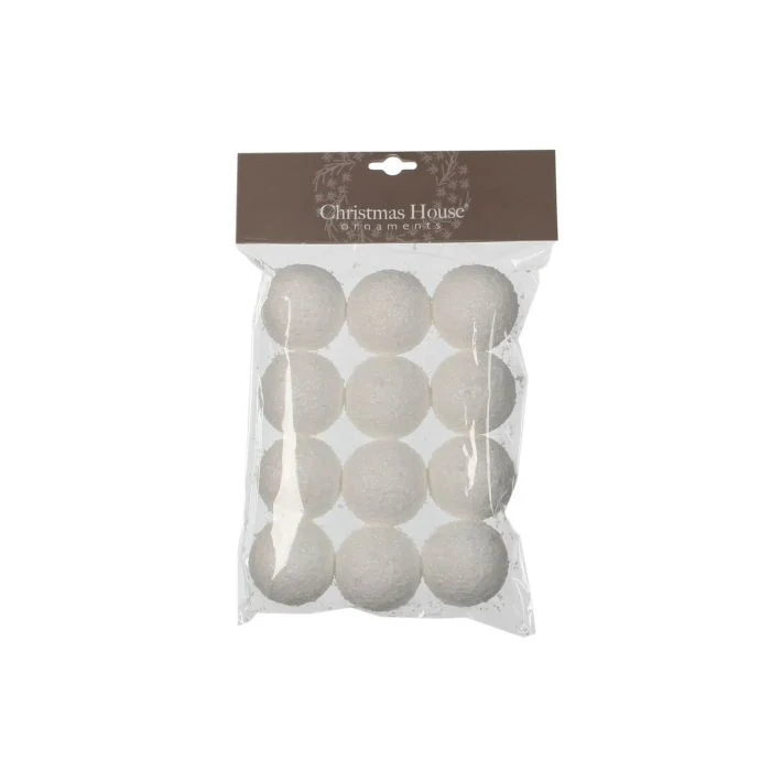 Vita snöbollar 12-pack