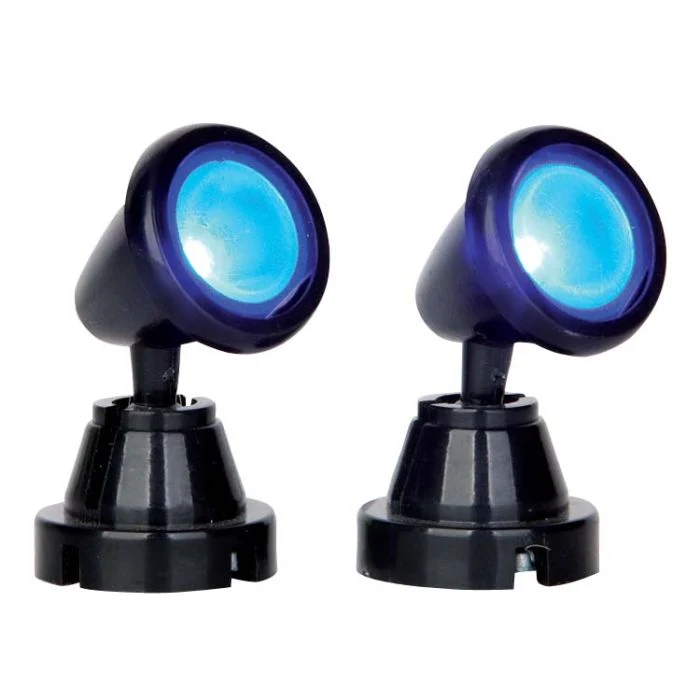 Rund spotlight, blå, set om 2