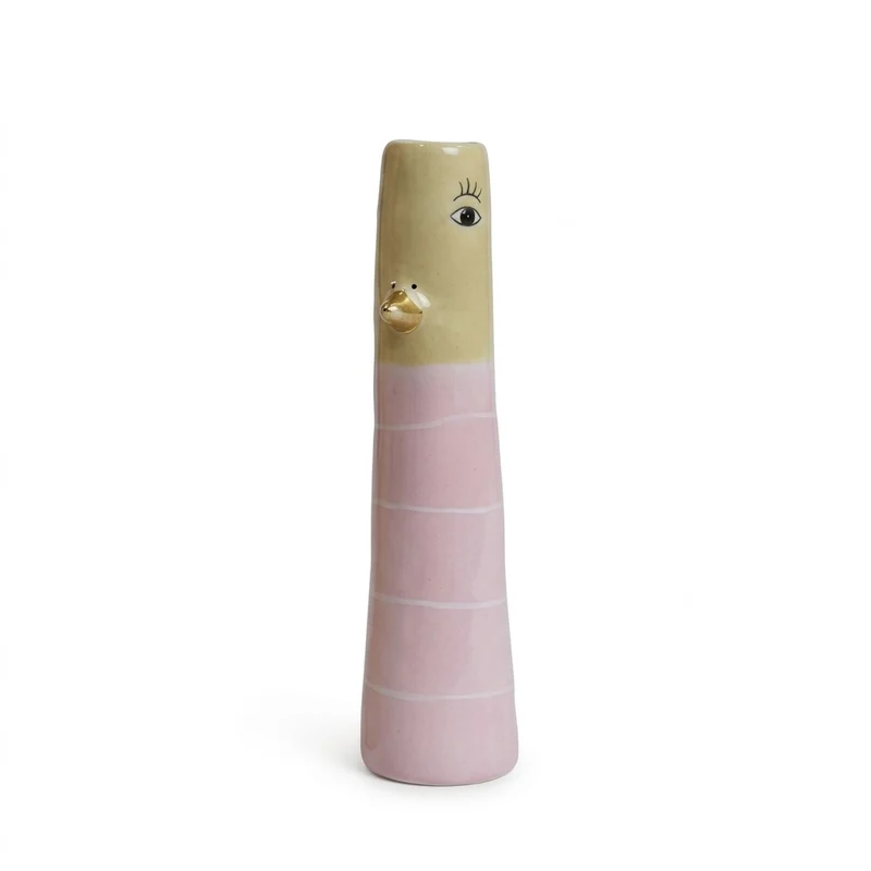 Vas Anka18 cm rosa & ljusgul