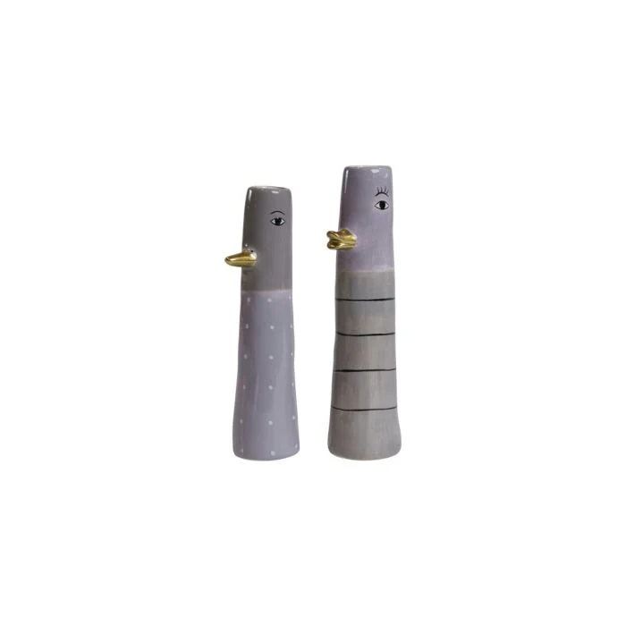 Vas Anka 18 cm grå & lila
