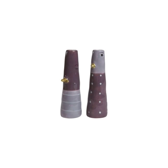 Vas Anka 16 cm lila med ränder eller prickar