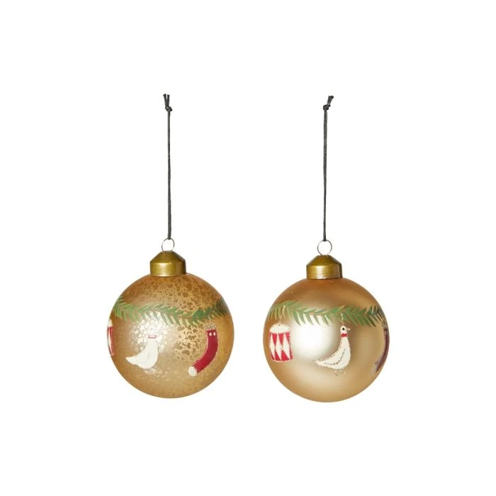 Julkula med julmotiv guld