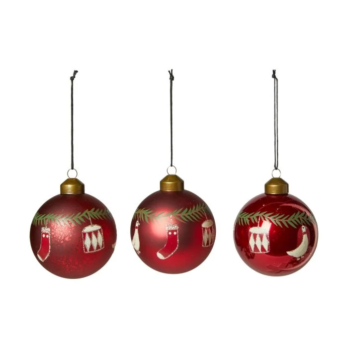 Julkula med julmotiv röd