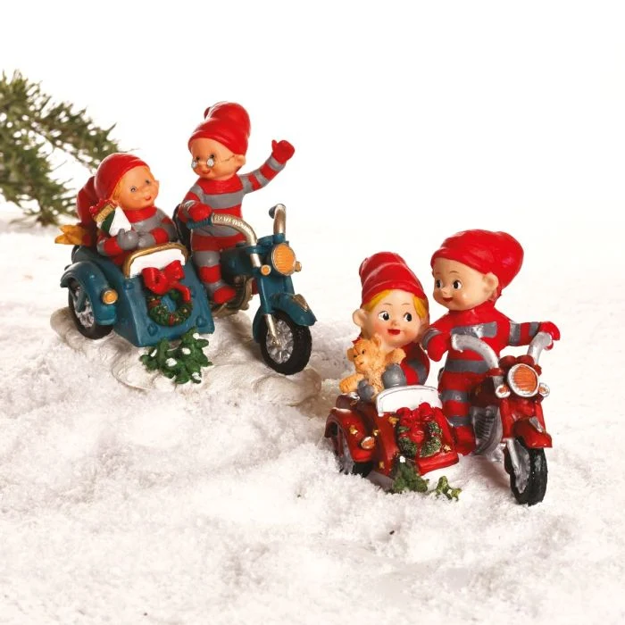 Bäbistomtar på motorcykel