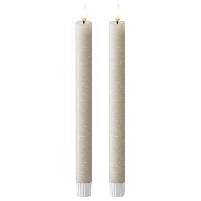 LED Kronelys WetLook Ø 2,2 x 24,5 cm Sand