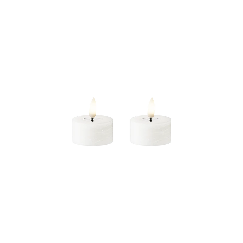 LED Waxinelichtjes WetLook 2 stuks, Ø 4,5 x 2,5 cm Wit