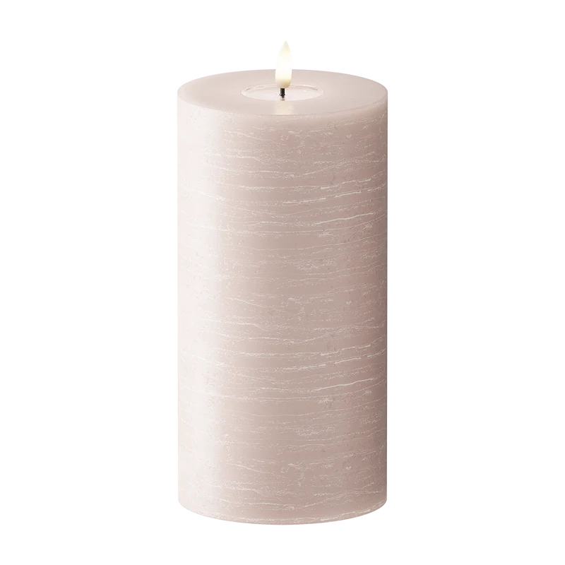 LED Stompkaarsen WetLook Ø 10 x 20 cm Roze