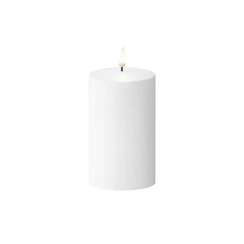 Solcelle LED Udendørs Bloklys Ø 7,5 x 12,5 cm Hvid