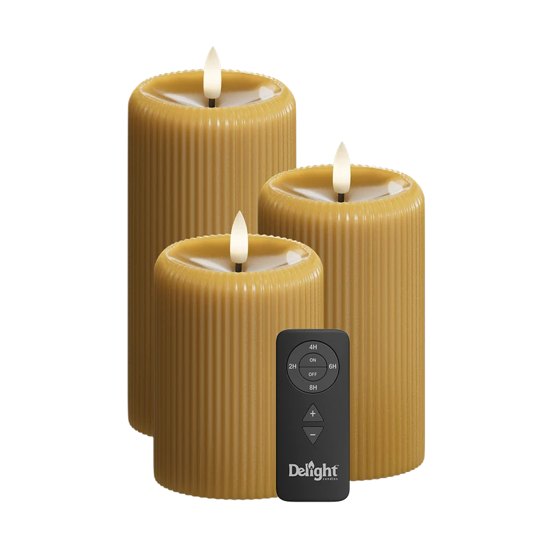 LED Streep, 3 stuks, Ø 7,5 x 10/12,5/15 cm Curry