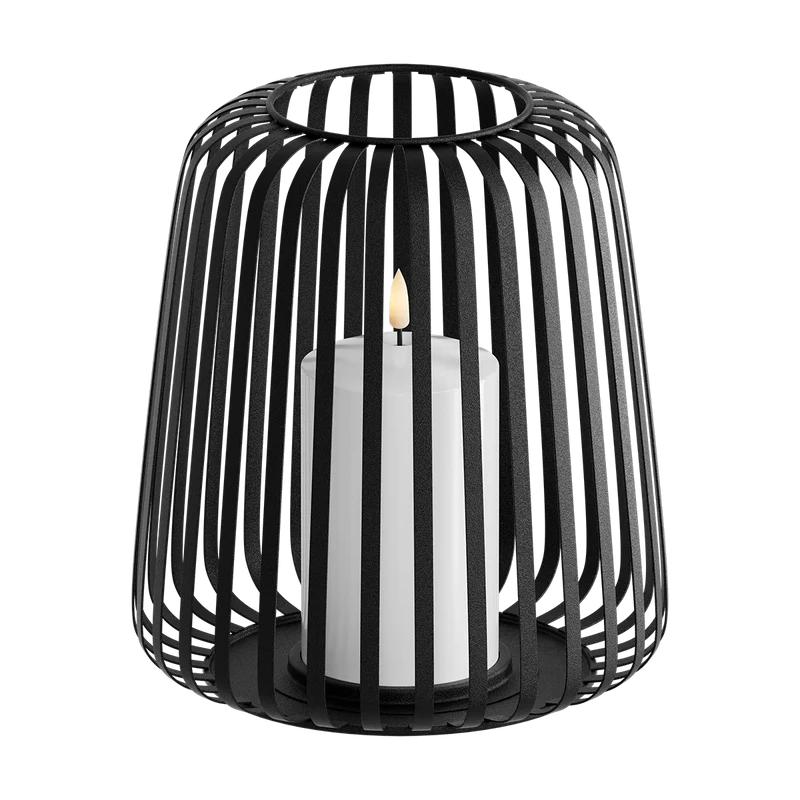 LED Lanterne Ø 20 x 22 cm Sort