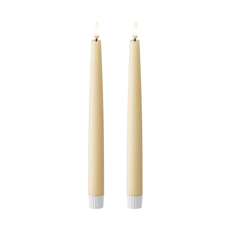 LED Dinerkaars 2 stuks, Ø 2,2 x 25 cm Licht Caramel