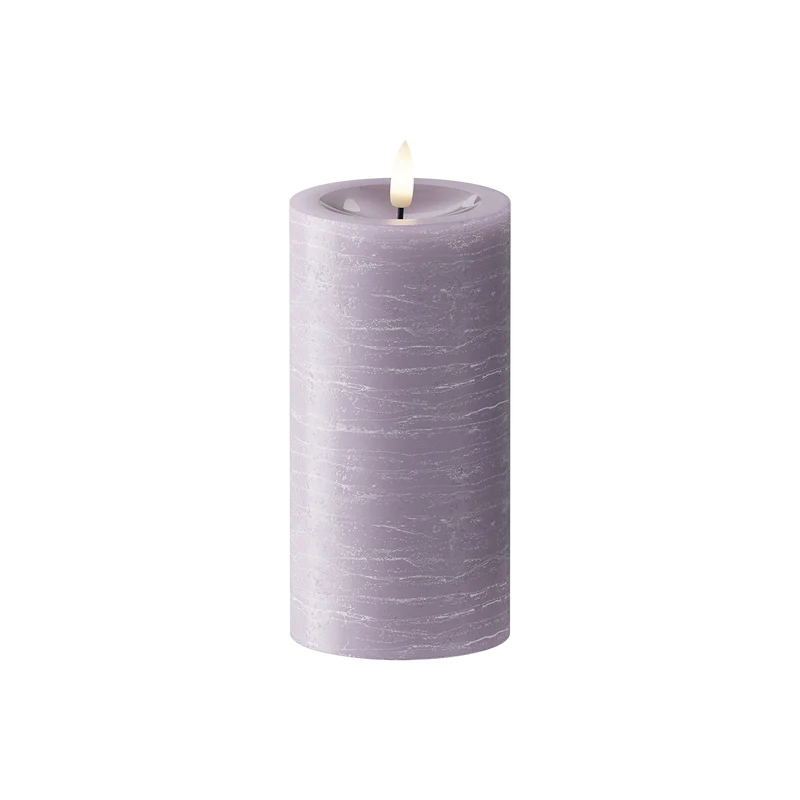 LED Stompkaarsen Ø 7,5 x 15 cm Lavendel