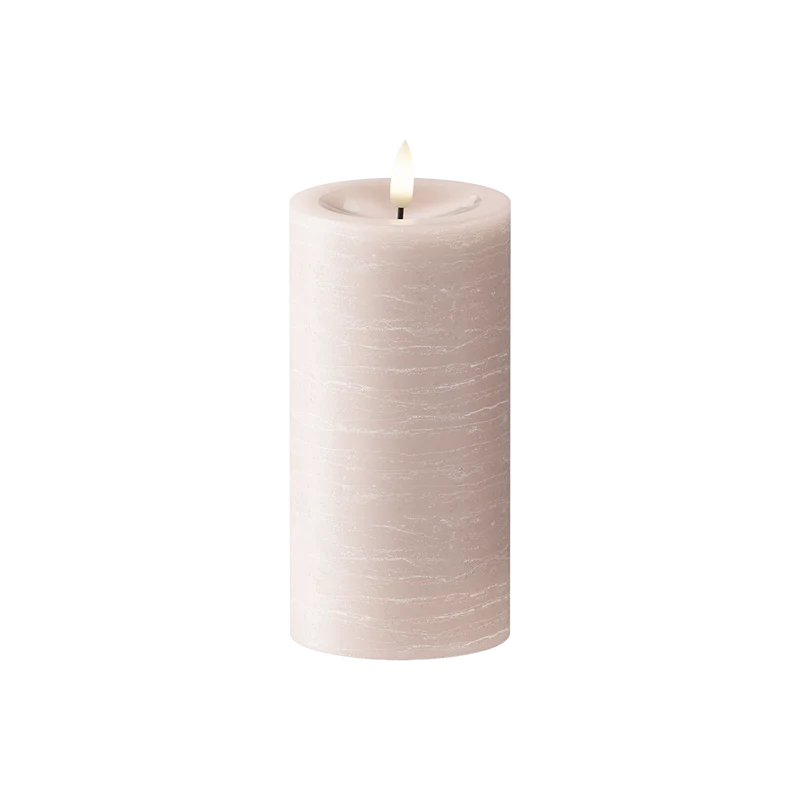 LED Bloklys Ø 7,5 x 15 cm Rosa