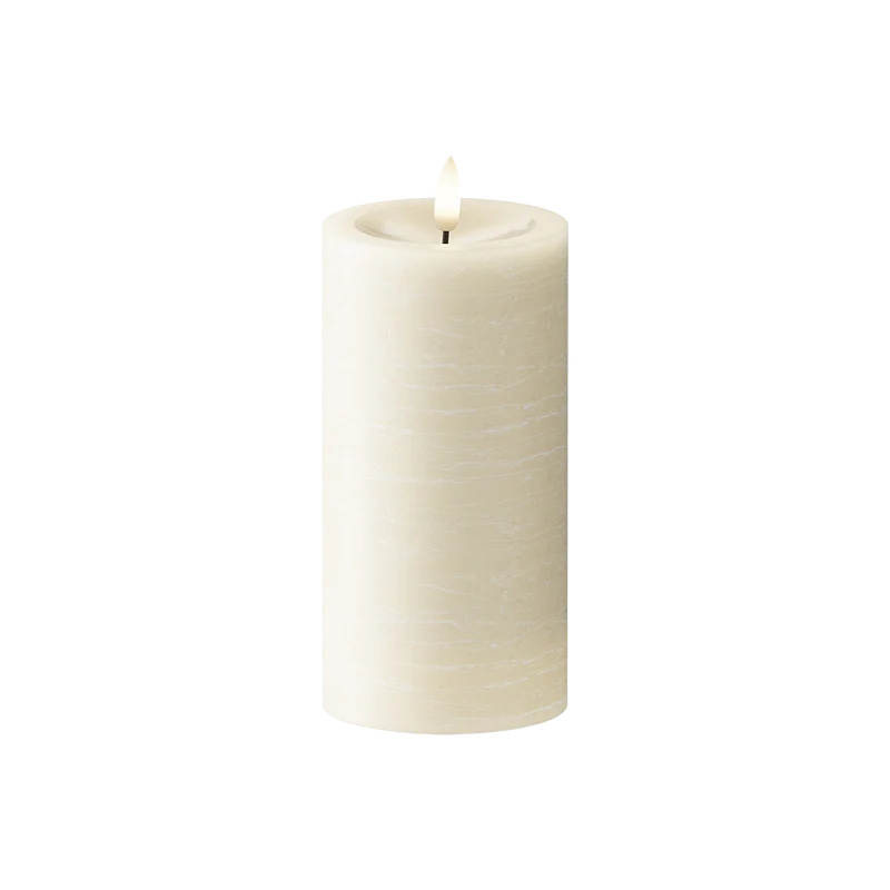 LED Stompkaarsen Ø 7,5 x 15 cm Crème