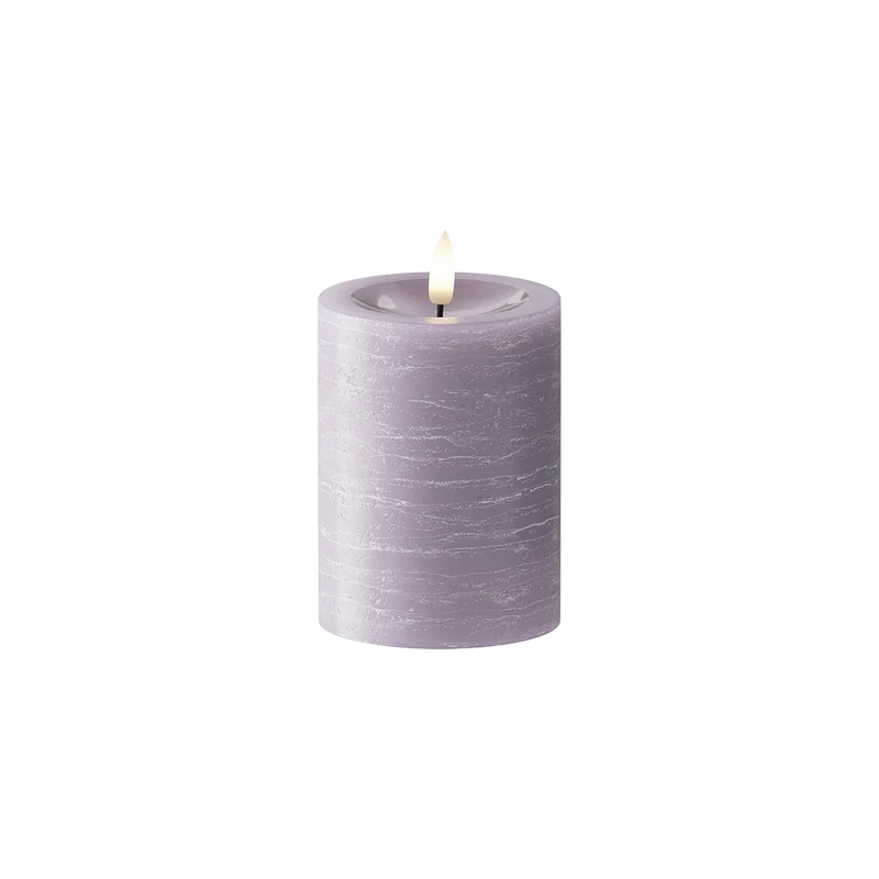 LED Bloklys Ø 7,5 x 10 cm Lavendel