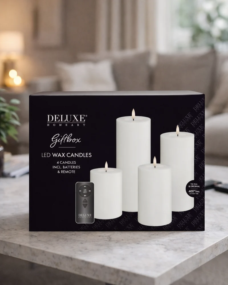 Stompkaarsen geschenkdoos met afstandsbediening