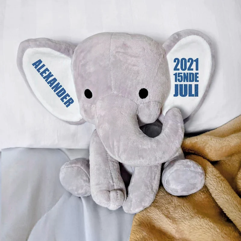 Personlig | Elefant gosedjur | Namn & Datum