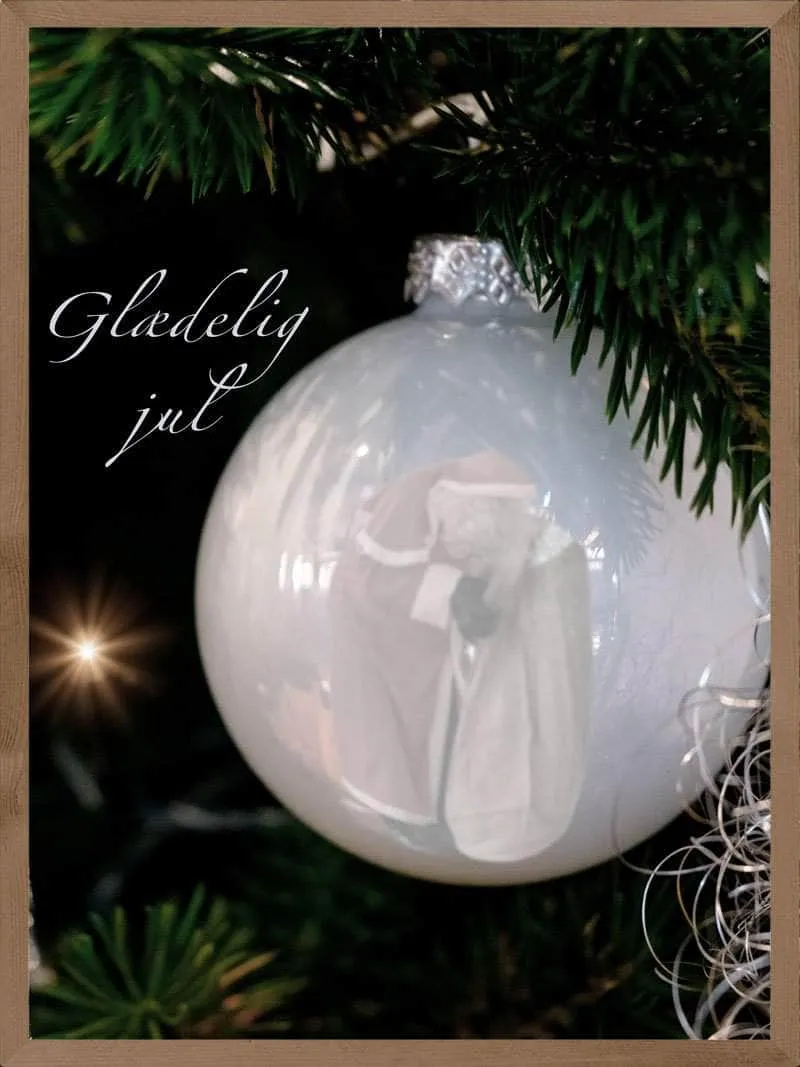 Vit jul boll affisch