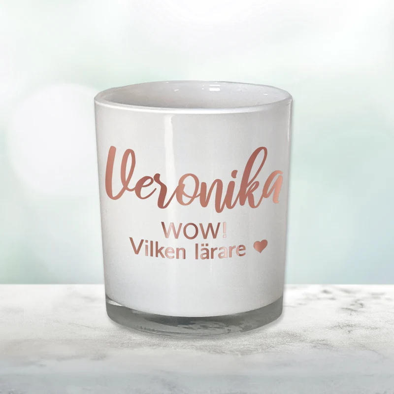 Doftljus vit | Valfri text