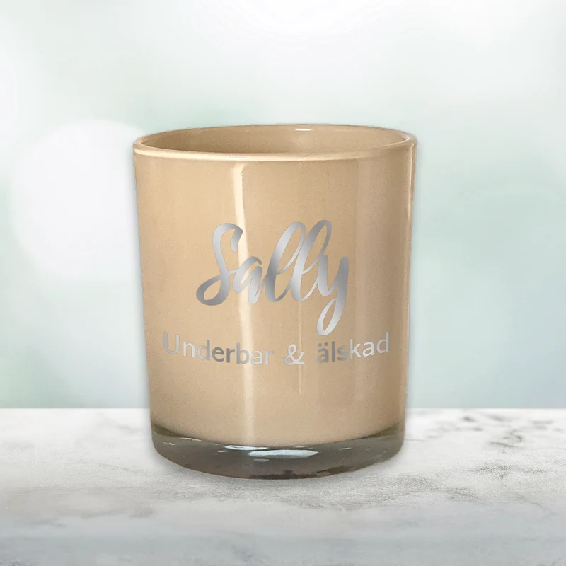 Doftljus beige | Valfri text