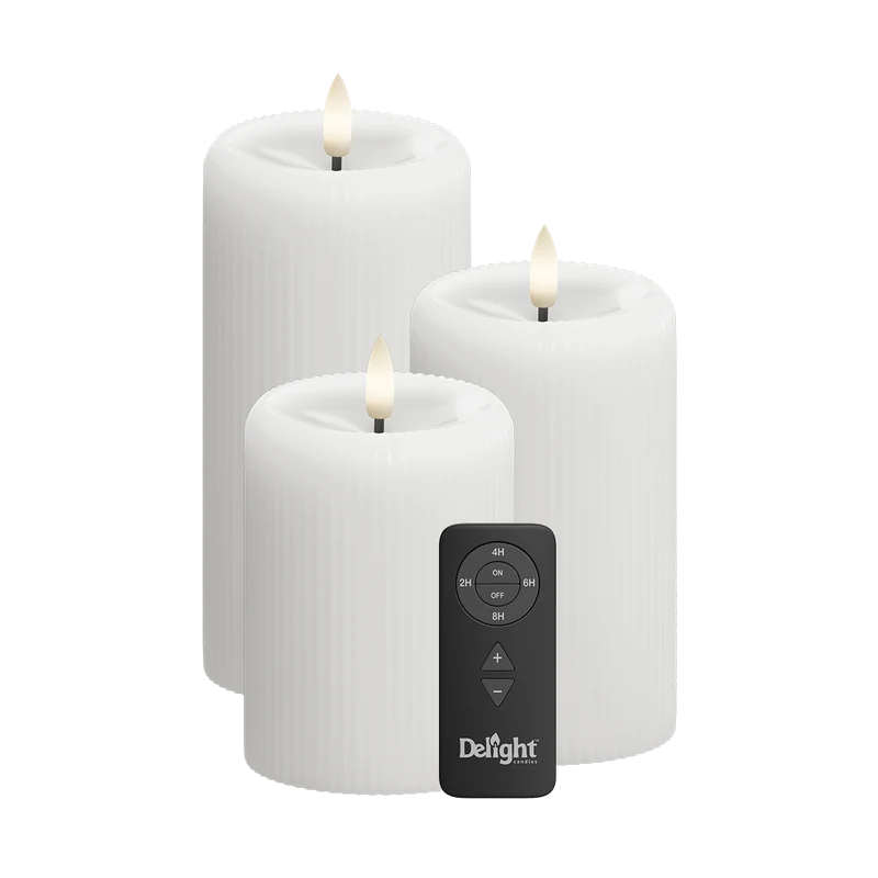 LED Streep, 3 stuks, Ø 7,5 x 10/12,5/15 cm Wit
