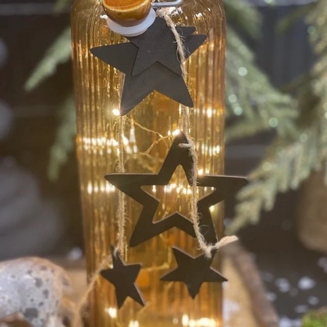 Deco snor med stjerner 1m "sort"