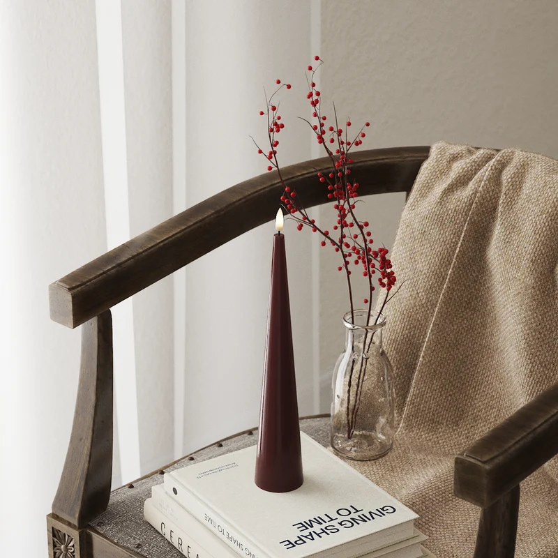 Kegellicht D 5 x H 28 cm Bordeaux