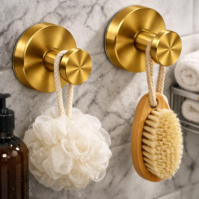 Duschkrokar med Sugfäste – Enkel Montering Utan Borrning (2-pack)