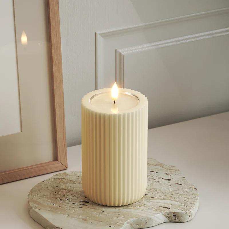 Unique LED Rillelys D 8 x 12,5 cm Cream