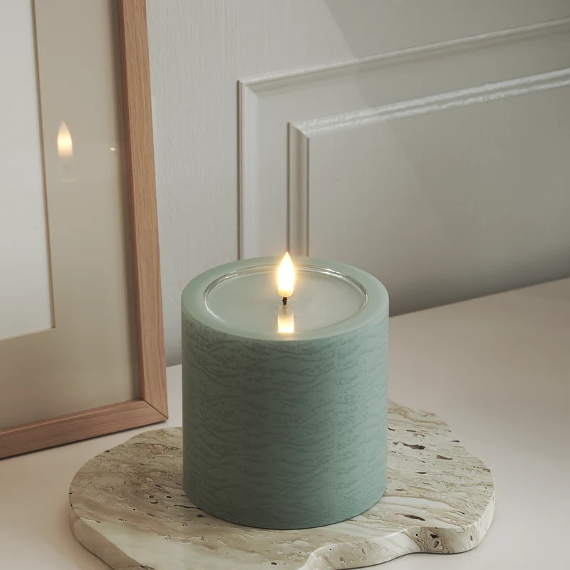 Unique LED Bloklys D 10 x 10 cm Salvie grøn