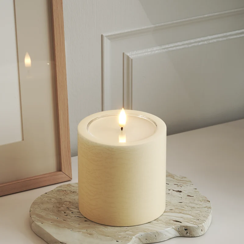 Unique LED Stompkaarsen D 10 x 10 cm Cream