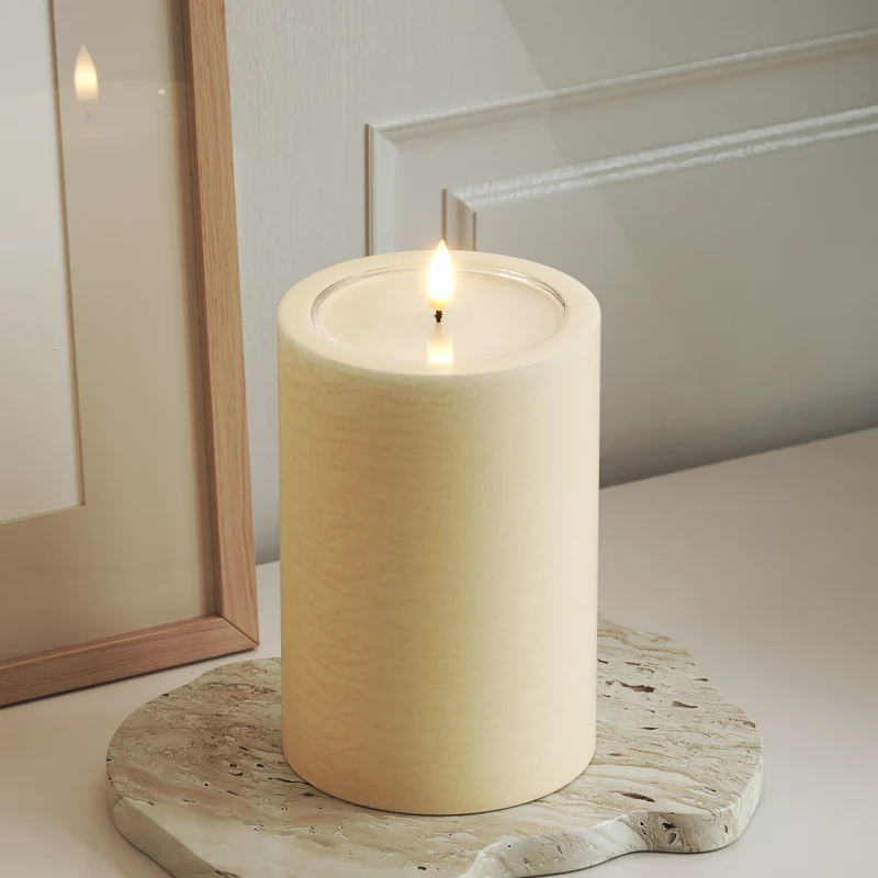 Unique LED Bloklys D 10 x 15 cm Cream
