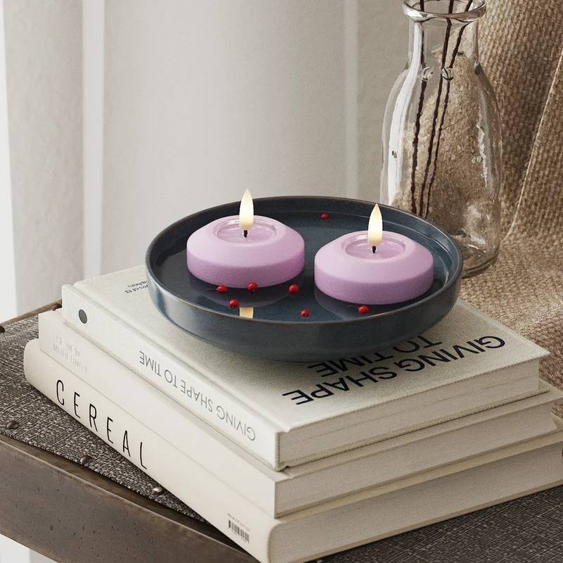 LED Drijfkaarsen Ø 6,1 cm (2 stuks) Lavendel
