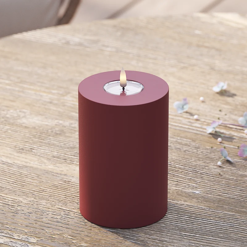 Buitenshuis LED Stompkaarsen Ø 10 x 15 cm Bordeaux