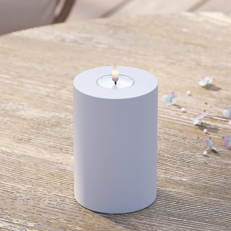 Udendørs LED Bloklys Ø 10 x 15 cm Støvet blå