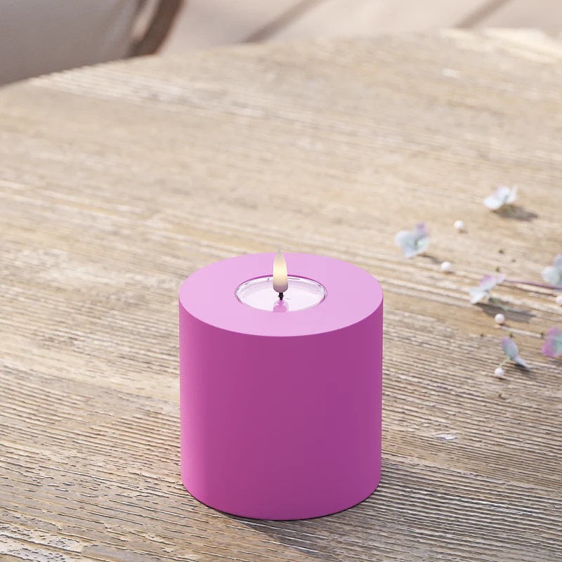 Udendørs LED Bloklys Ø 10 x 10 cm Magenta