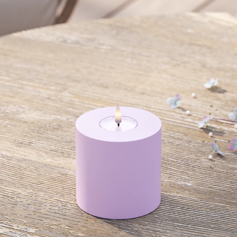 Buitenshuis LED Stompkaarsen Ø 10 x 10 cm Lavendel