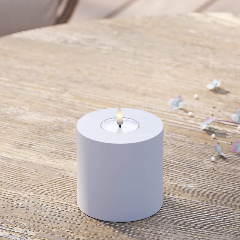 Udendørs LED Bloklys Ø 10 x 10 cm Støvet blå